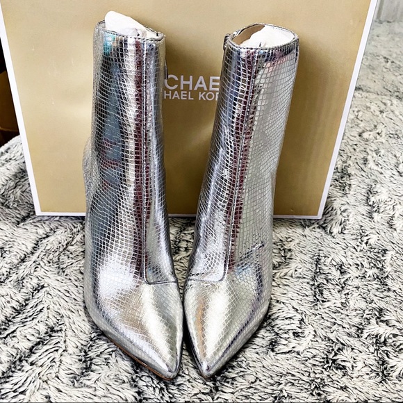 Michael Kors Leona Metallic Leather Snake Boots - Picture 3 of 14